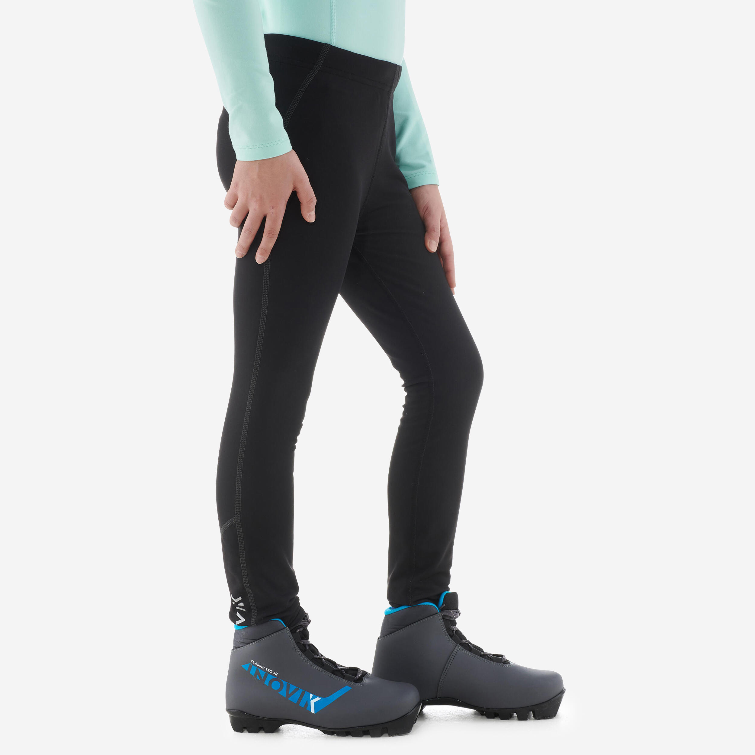 Kids' Cross-Country Ski Tights - 100 Black - INOVIK