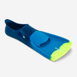 Swimming Short Fins Silifins 500 Tri Colour Blue Yellow