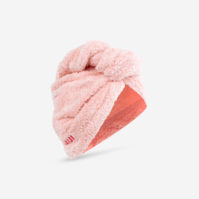 Serviette de bain microfibre douce pour cheveux rose clair