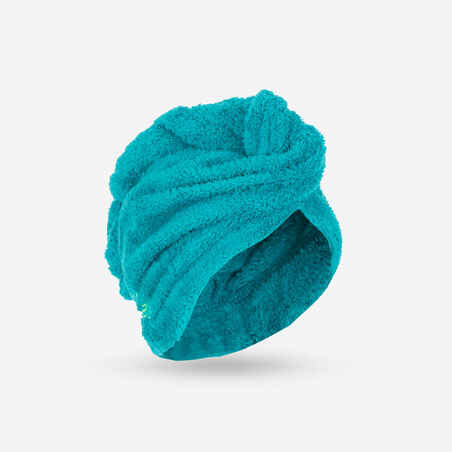 Serviette de bain microfibre douce pour cheveux bleu