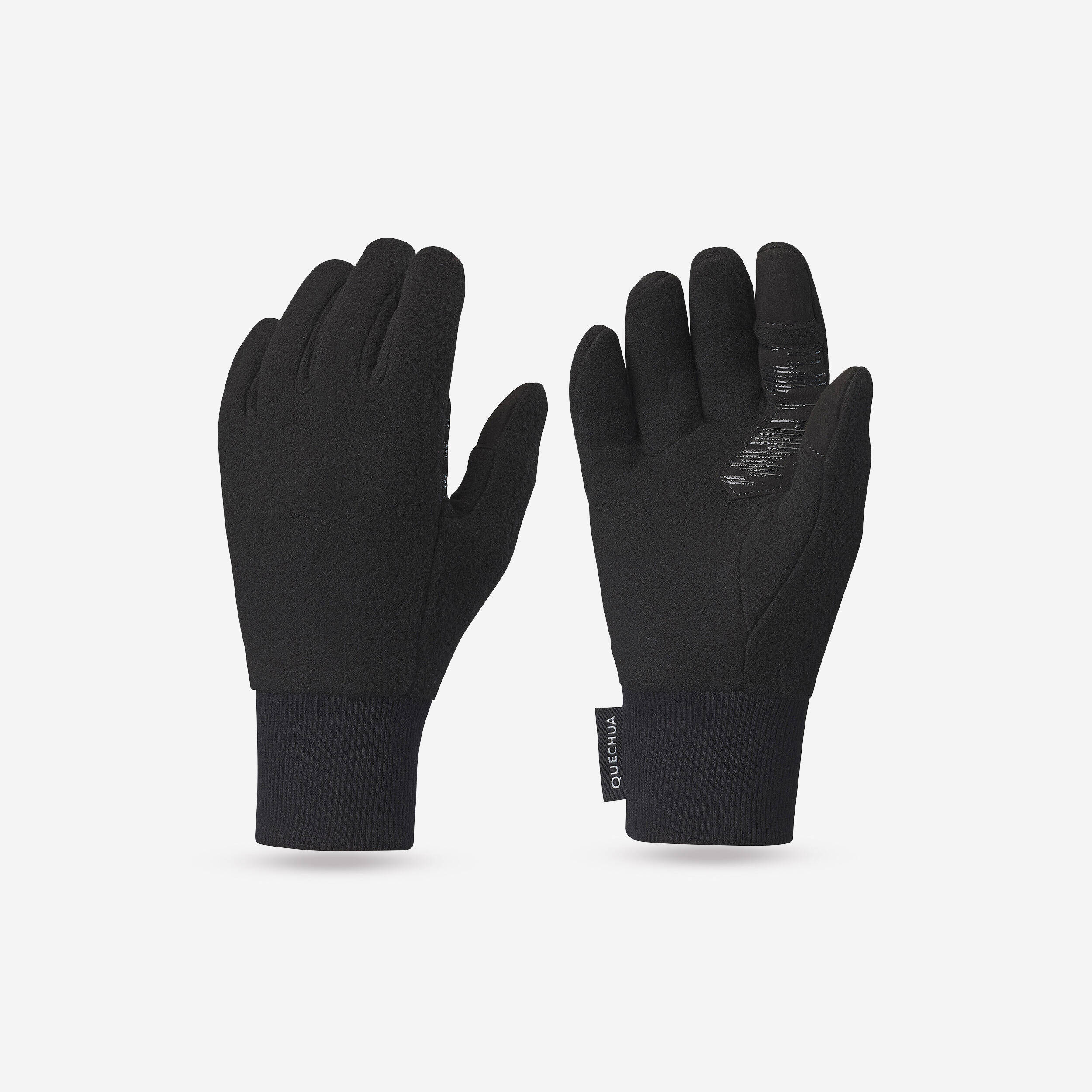 Junior Fleece Hiking Gloves - SH500 Black -  1