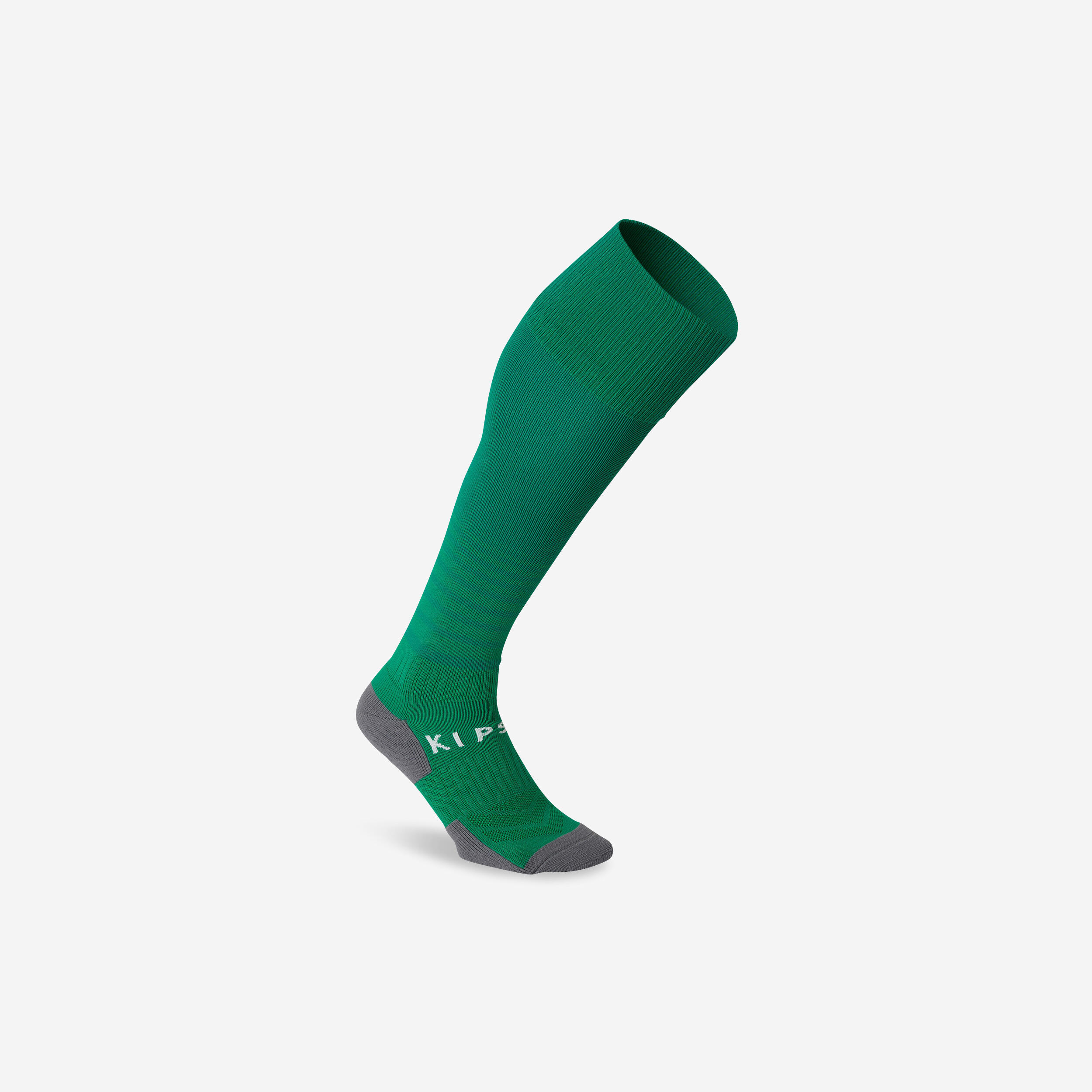 Kids' Football Socks F500 - Green with Stripes