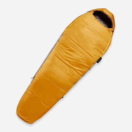 Sleeping bag tipo momia para 5°C de camping para Adultos Forclaz MT500 amarillo