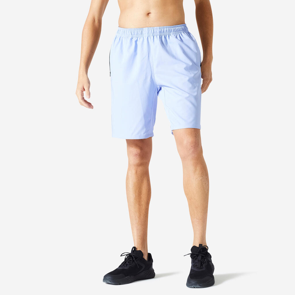 Short de fitness avec poches zippées, gris