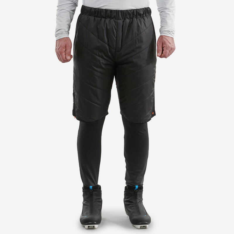 Calções quentes de ski de fundo preto XC S SHORT 500 homem