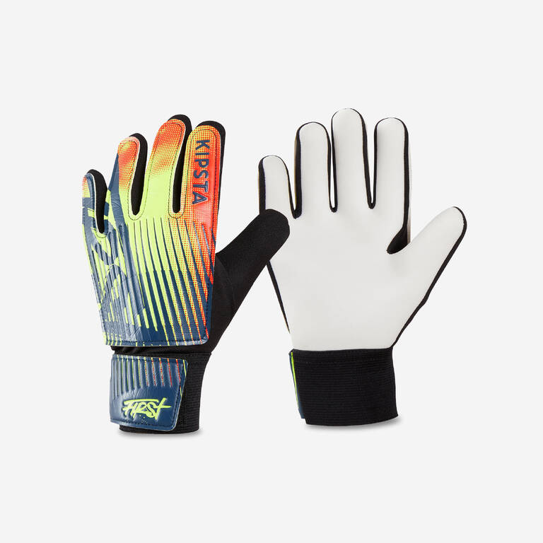 Kids Football Goalkeeper Gloves F100 - Black/Yellow
