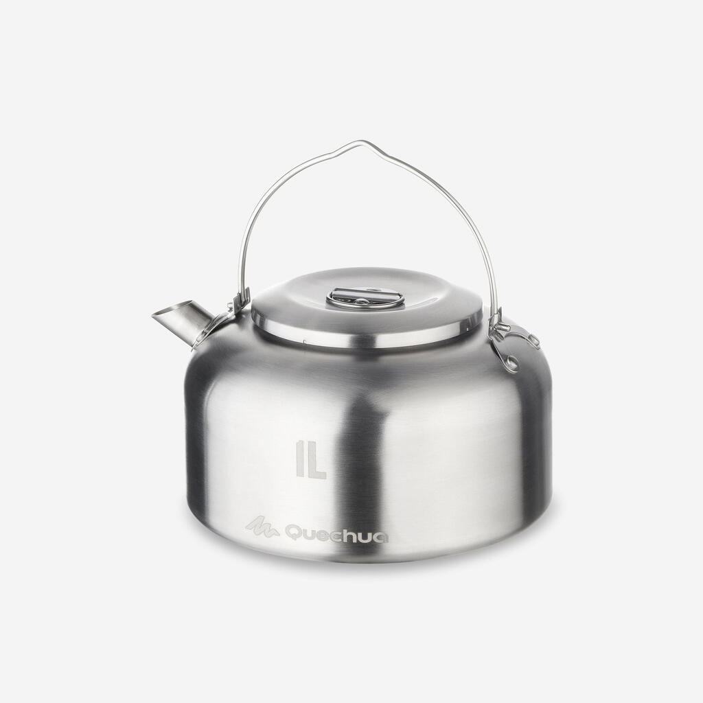 Hervidor de camping, vivac y senderismo de acero inoxidable de 1 litro 500