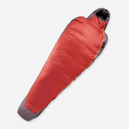 Sleeping bag de plumas tipo momia para 0°C de trekking para Adultos Forclaz MT90