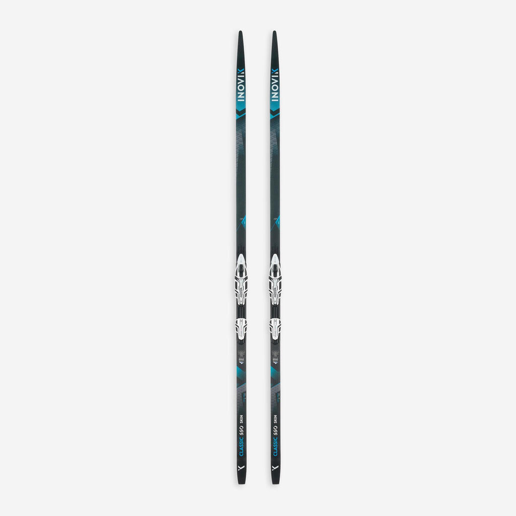 Classic Cross-country 550 skis with skins - HARD Camber +XCELERATOR PRO bindings