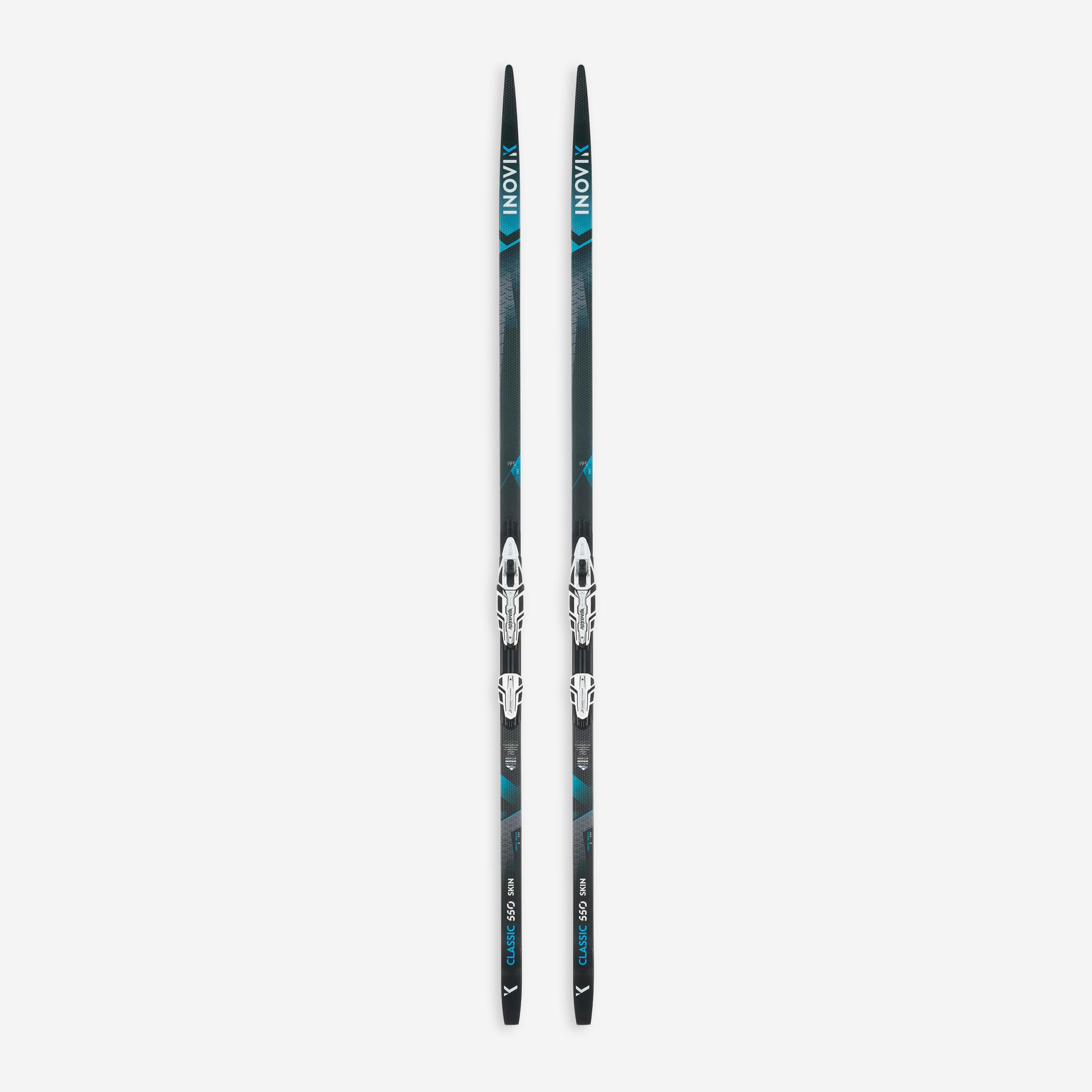INOVIK Classic Cross-country 550 skis with skins - HARD Camber +XCELERATOR PRO bindings