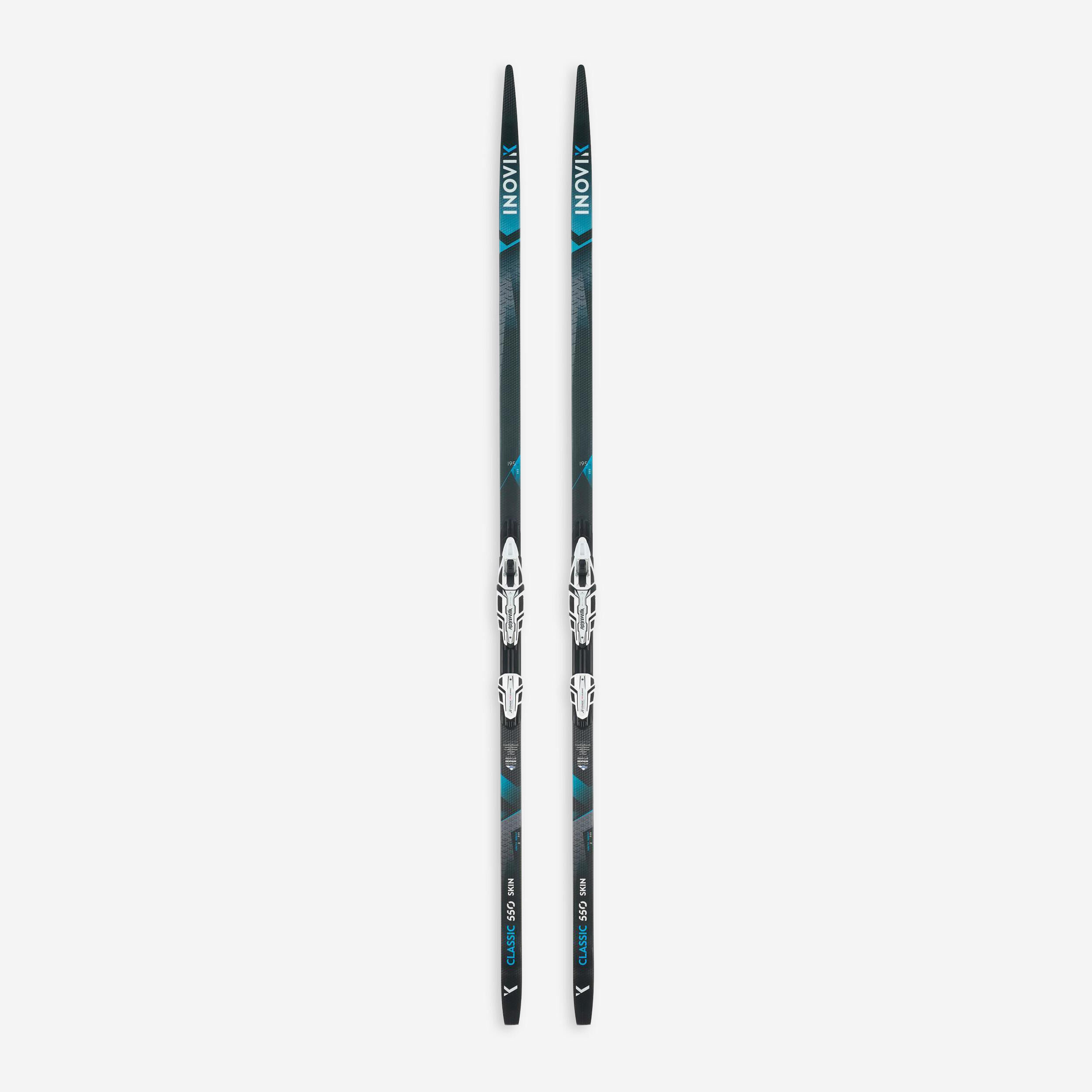 INOVIK Classic Cross-country 550 skis with skins - HARD Camber +XCELERATOR PRO bindings