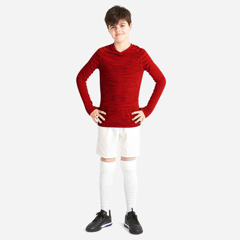 Kids' thermal long-sleeved football top, red