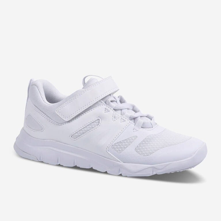 Kids' lightweight and breathable rip-tab trainers, white