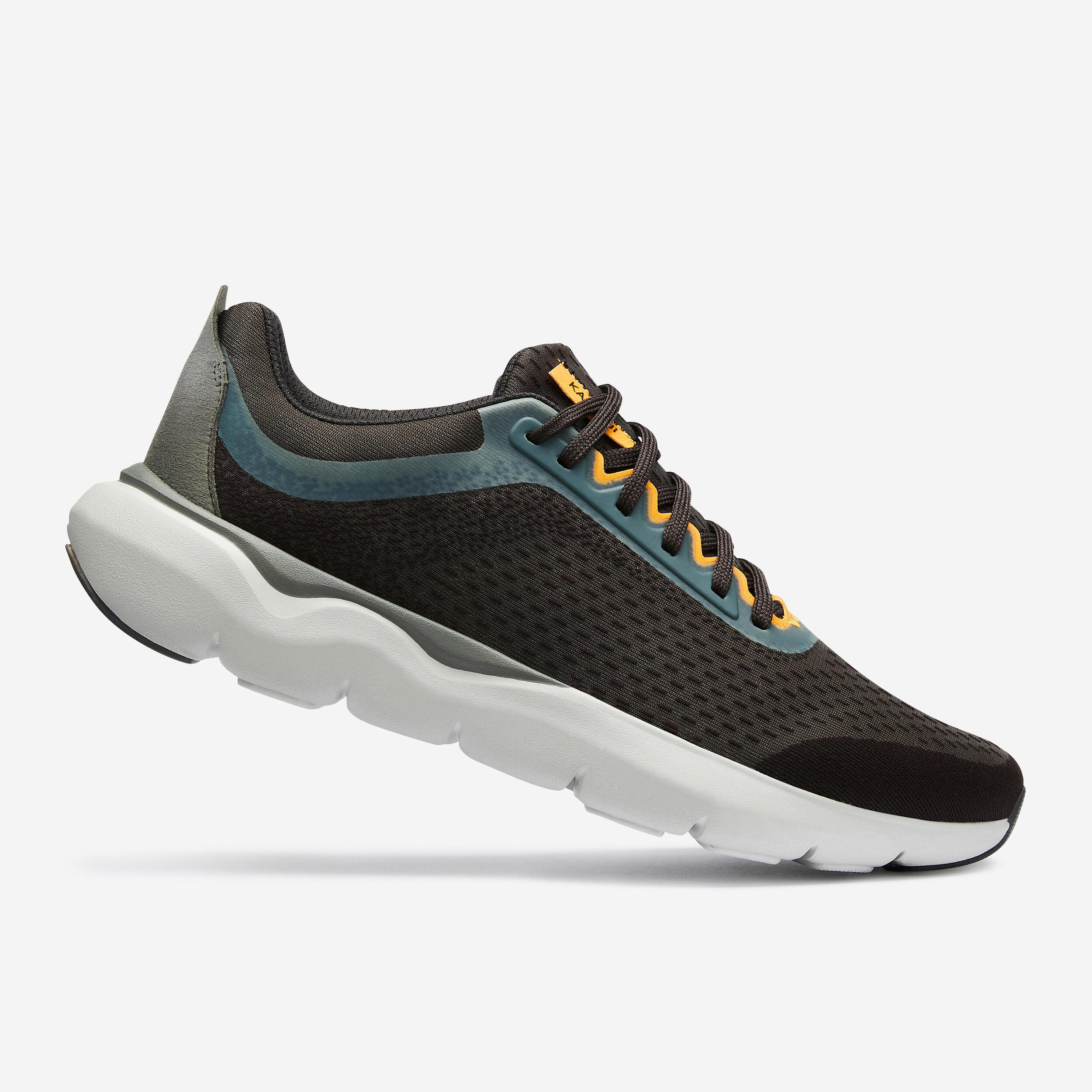 CHAUSSURES de running homme JOGFLOW 500.1 gris fonce et jaune Decathlon