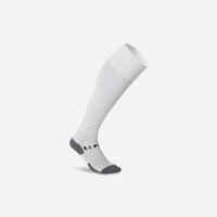 جوارب كرة قدم F500 للأطفال - أبيض مخطط