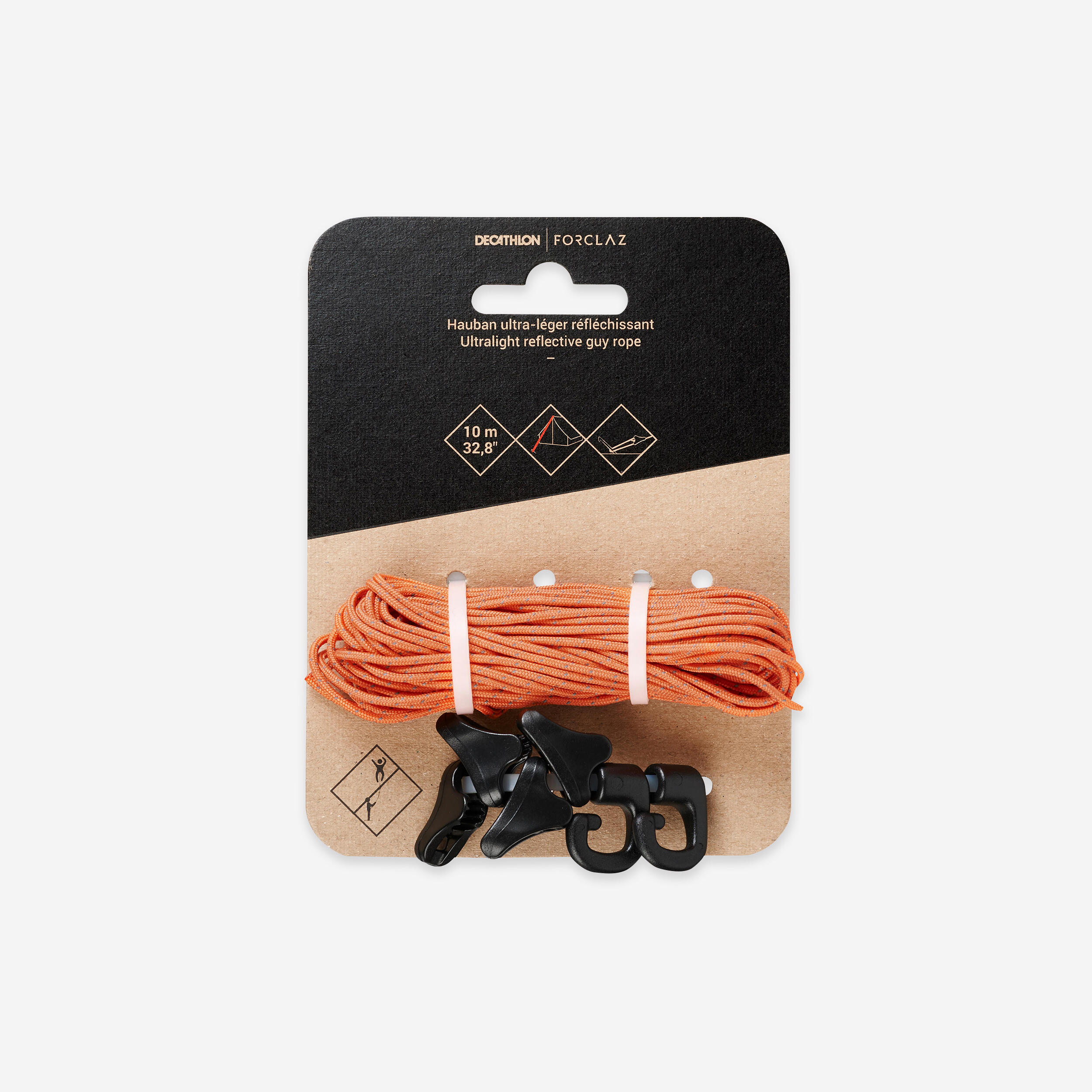 Ultra-light reflective trekking guy ropes - Orange