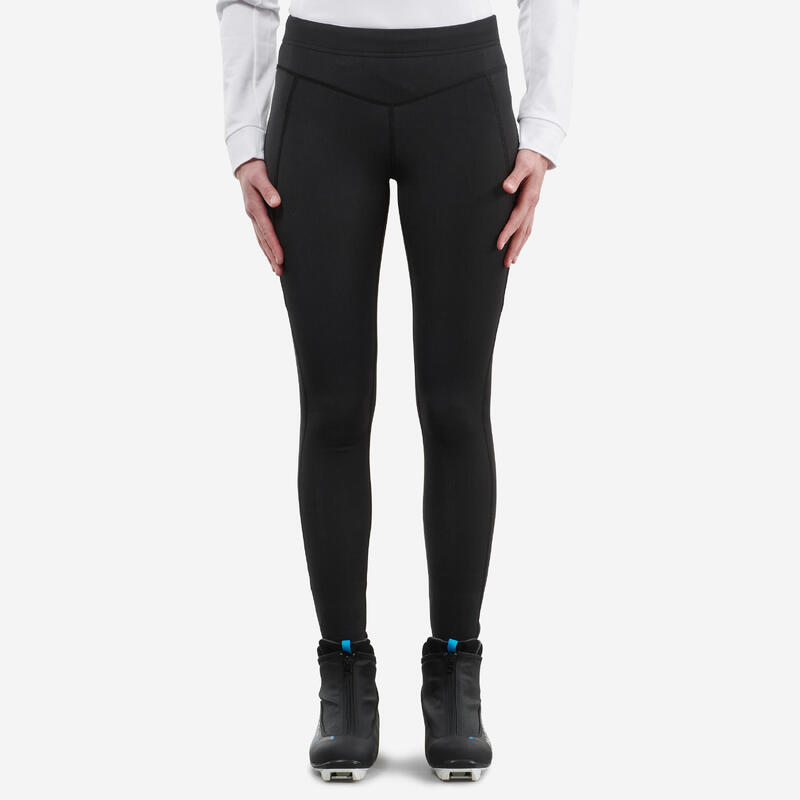 Collant chaud de ski de fond noir XC S TIGHT 100 femme