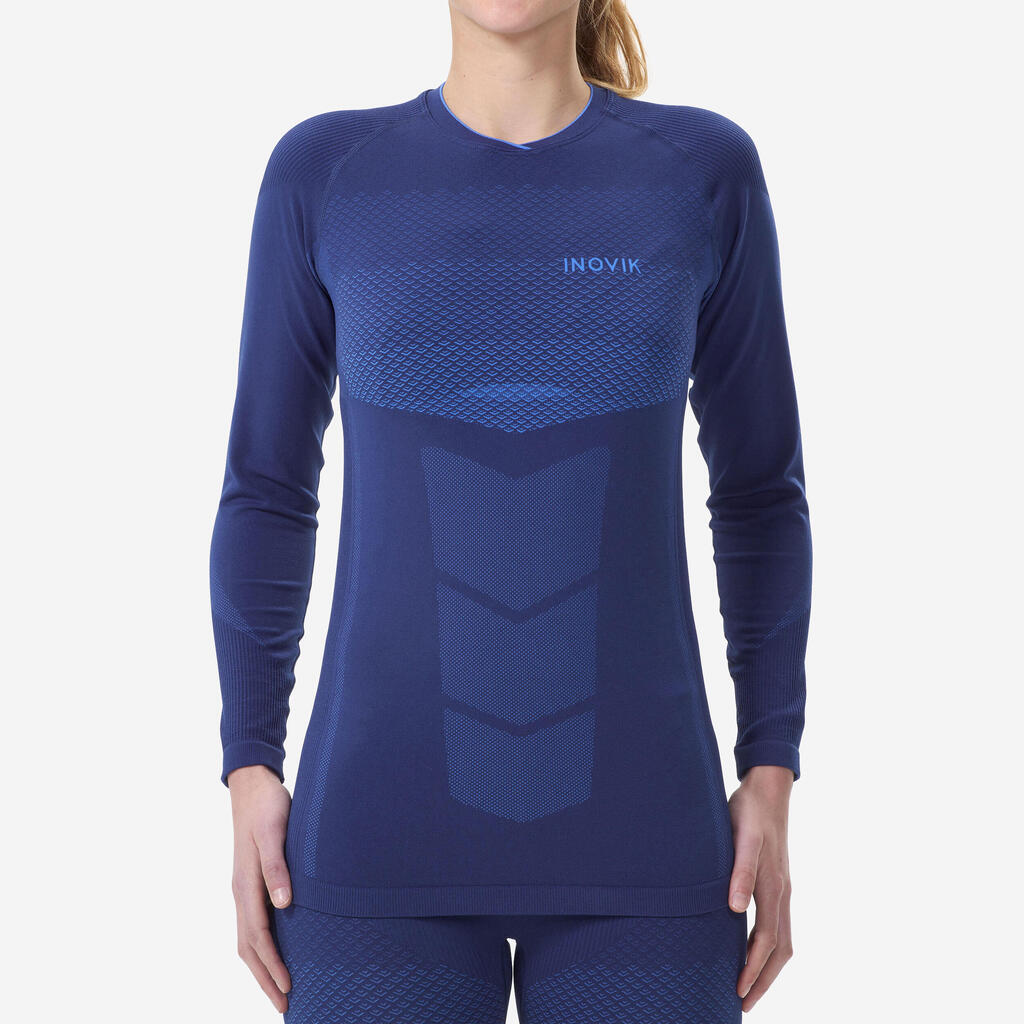 Dámske lyžiarske spodné termo tričko 900 na bežecké lyžovanie modré