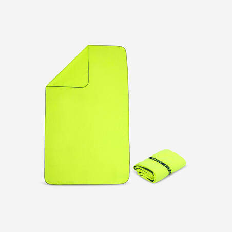 Swimming Microfibre Towel Size L 80 x 130 cm - Neon Yellow