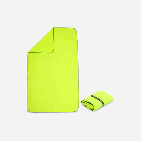 Swimming Microfibre Towel Size L 80 x 130 cm - Neon Yellow