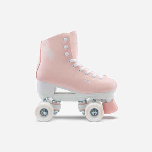 
      Kids' and Adult Artistic Roller Skating Quad Skates 100 - Pink
  