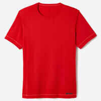 Camiseta running transpirable Hombre Kiprun 100 Dry rojo
