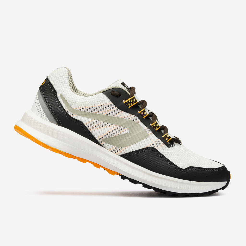 Tenis de running para Hombre Kalenji Run Active Grip blanco/negro/verde oliva