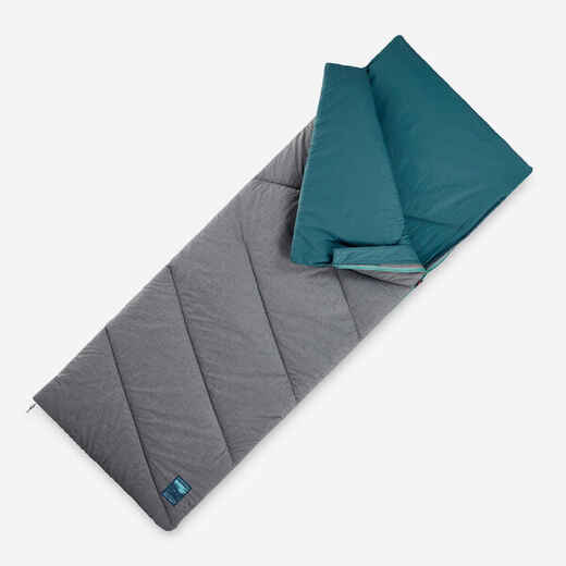 Kempingový spací vak Arpenaz od 10° z bavlny modrý