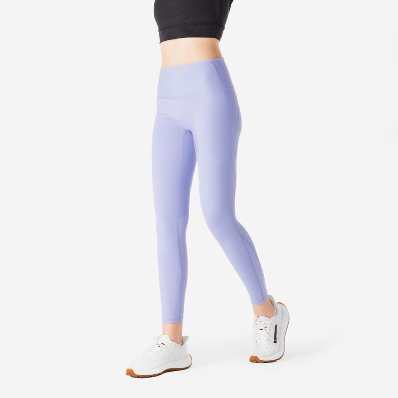 Women's shaping fitness cardio high-waisted leggings, pale indigo