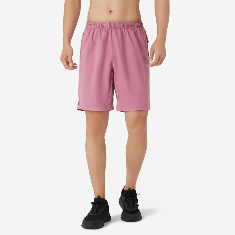 Men's Zip Pocket Breathable Essential Fitness Shorts - Pink