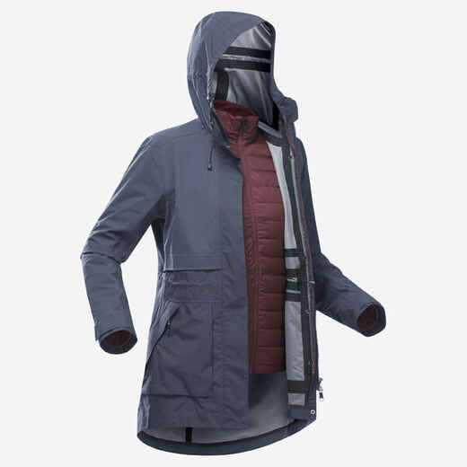 
      Women’s 3-in-1 waterproof winter hiking jacket - SH900 mountain - 10°C 
  