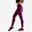 Women's phone pocket fitness high-waisted leggings, bordeaux
