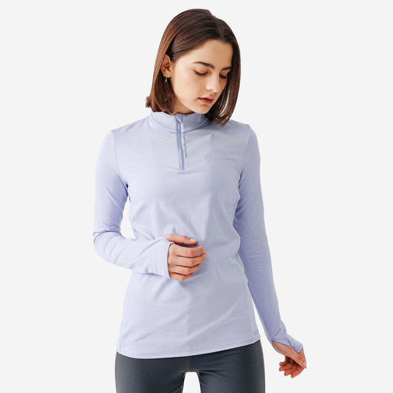 Bluză călduroasă alergare KIPRUN Run 100 Warm Roz Damă