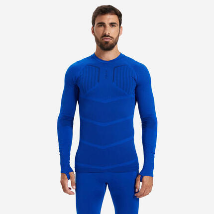 SOUS-VETEMENT THERMIQUE HAUT MANCHES LONGUES ADULTE BLEU INDIGO KEEPDRY 500