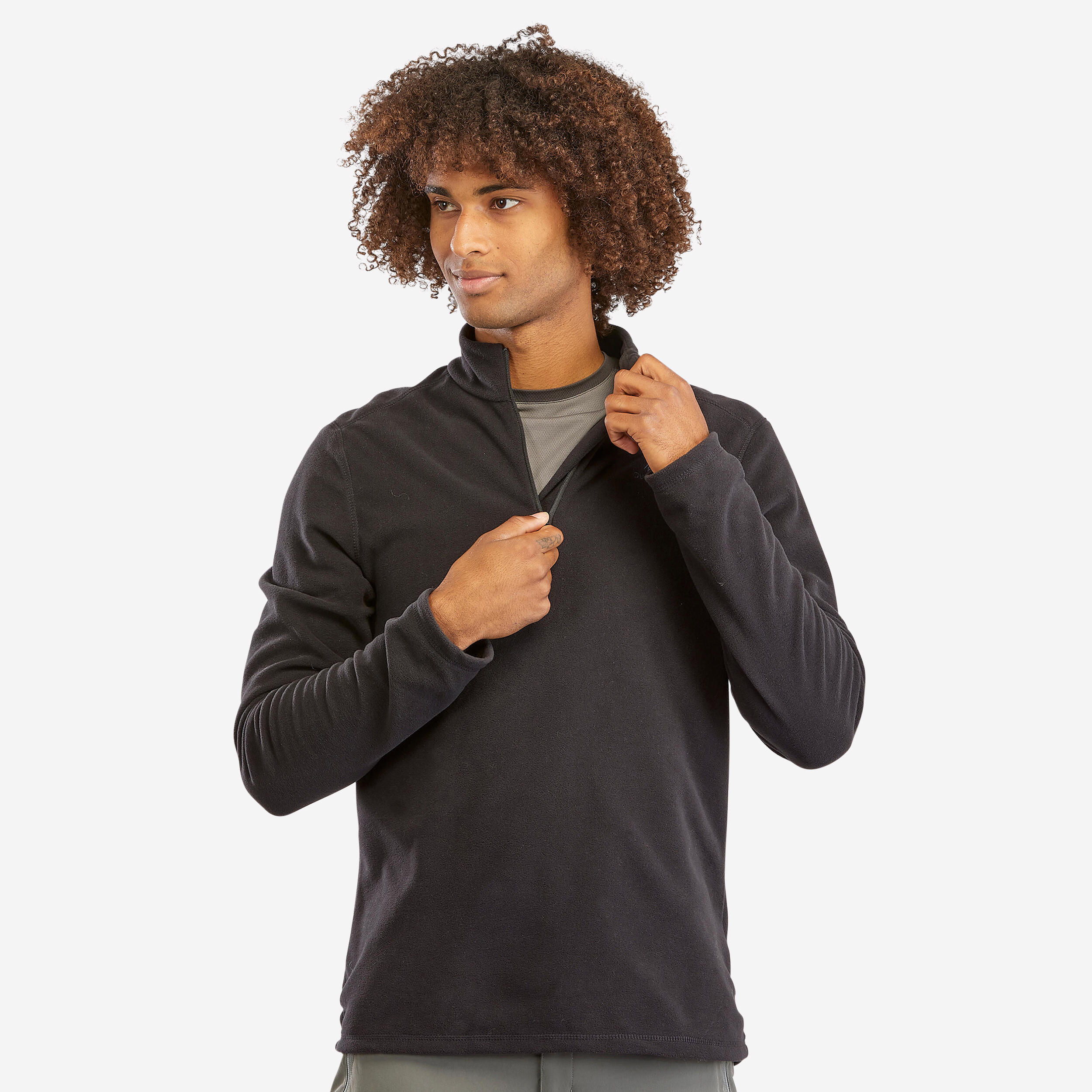 QUECHUA Erkek Outdoor Polar Mont - Siyah - MH100