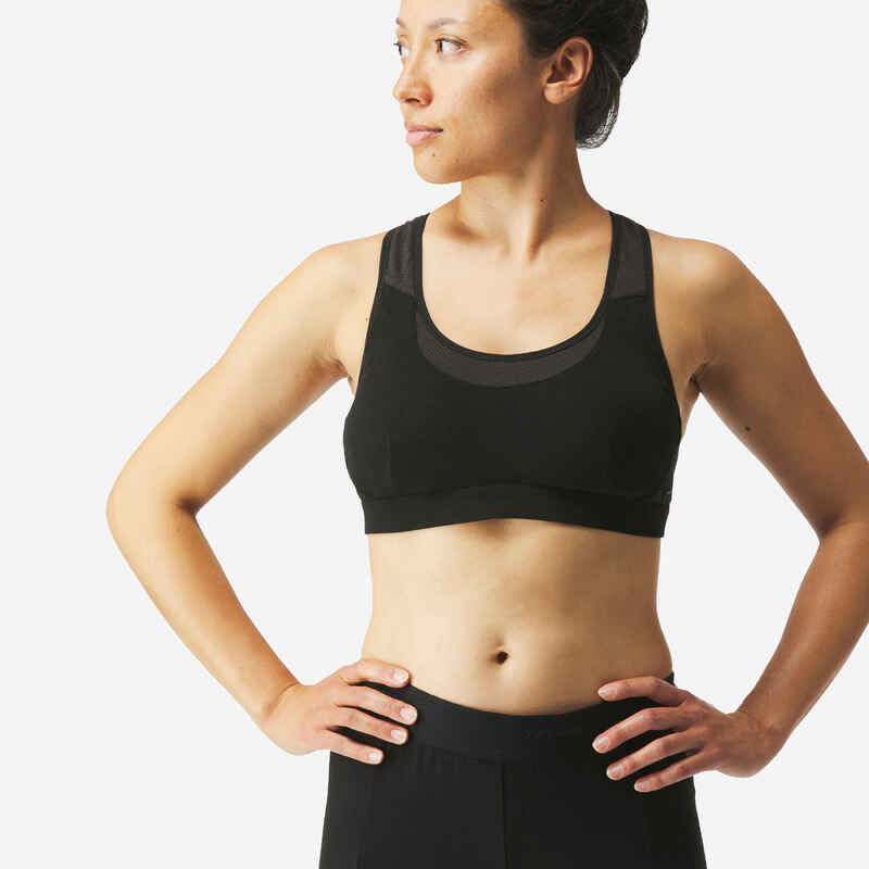 MERINO WOOL BRA - TREK 500 BLACK