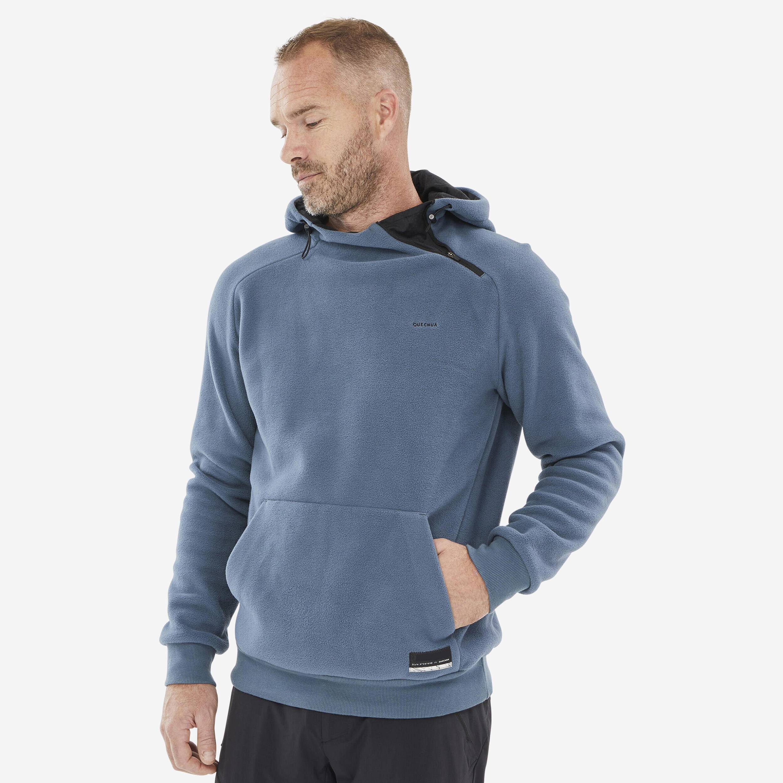 QUECHUA Men’s Hiking Hooded Fleece Sweatshirt - MH100