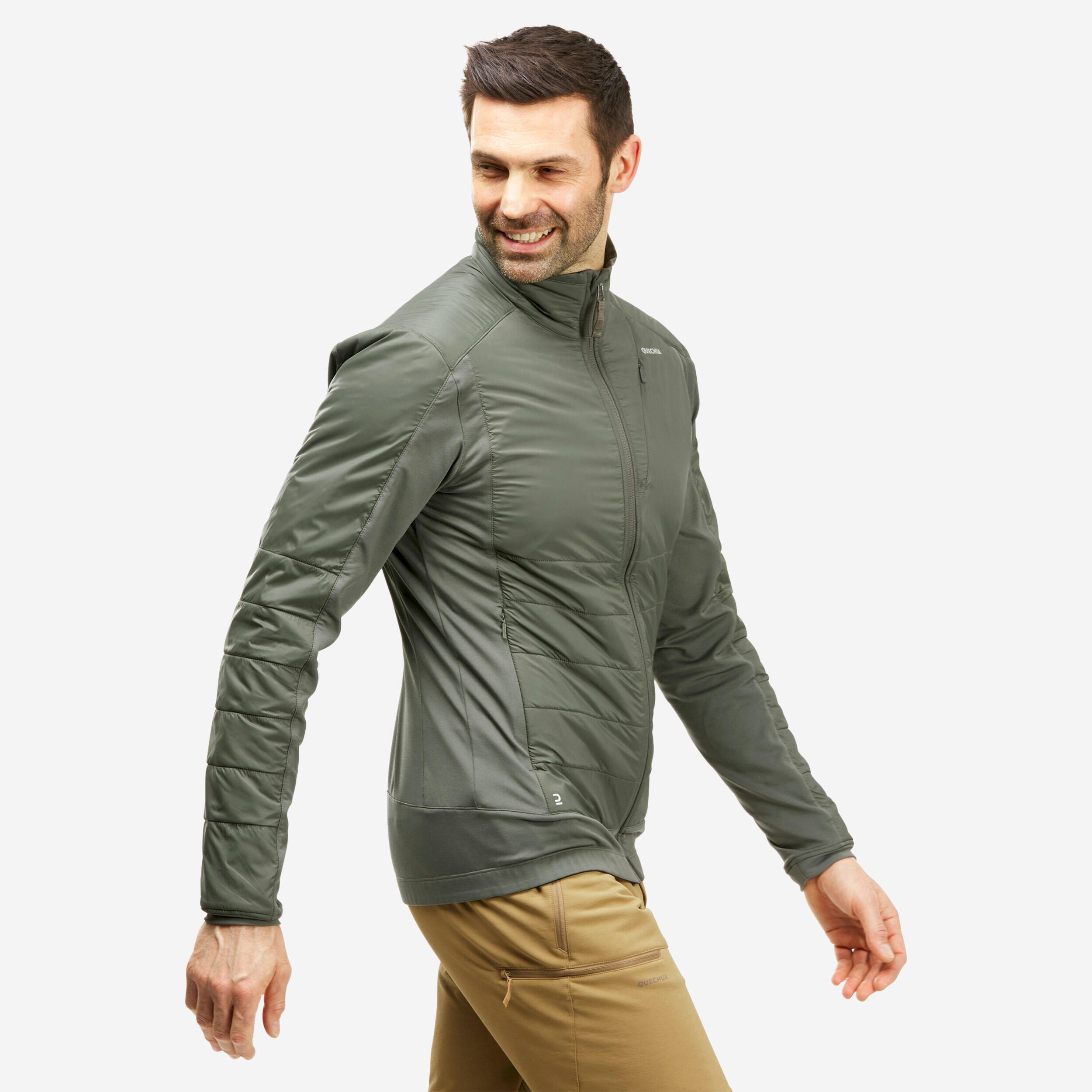 Men's Warm Hybrid Fleece Hiking Jacket  - SH900 MOUNTAIN 1/6