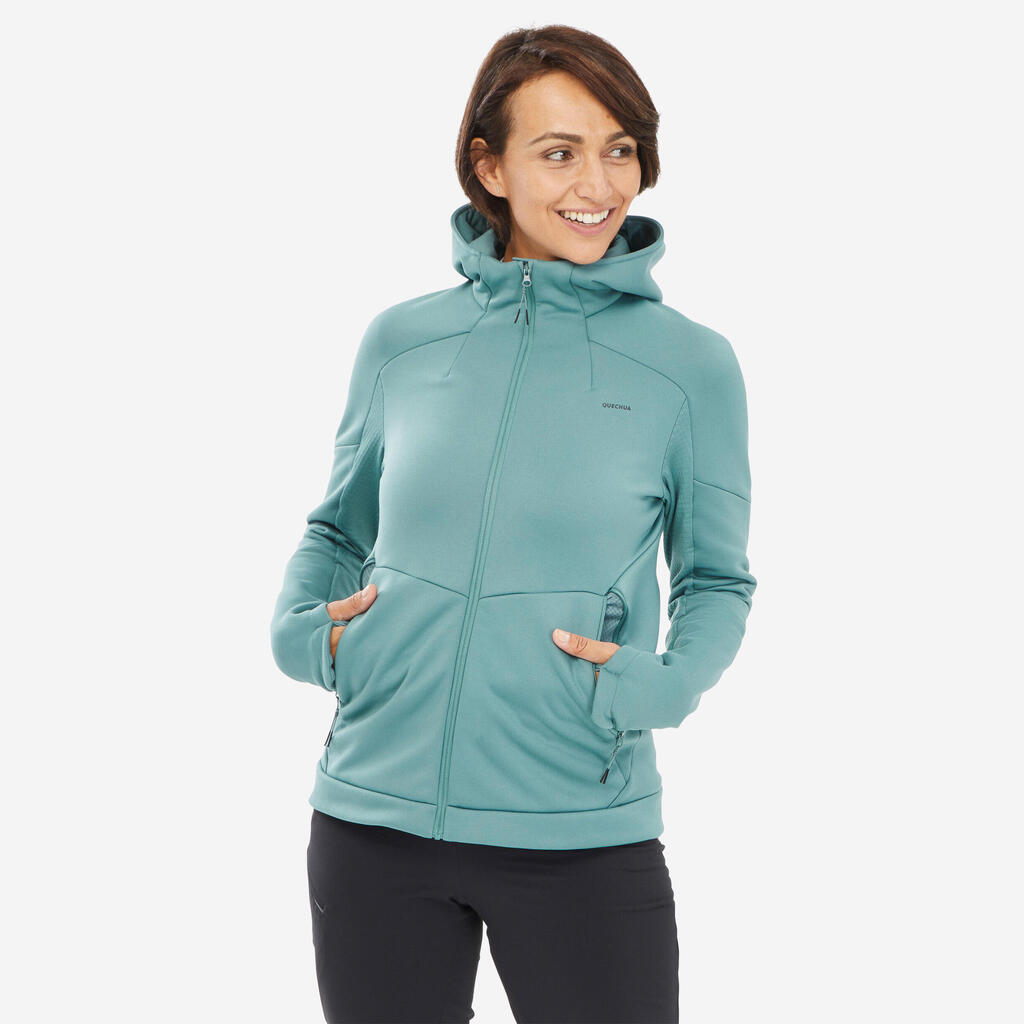 Women’s Hiking Fleece Jacket - MH520 Hood