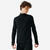 T-shirt zip chaud manches longues de running homme - kiprun run 100 warm noir