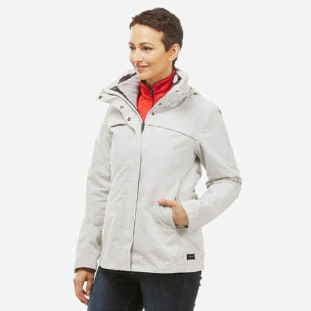 Chamarra 3 en 1 impermeable trekking viaje - Travel 100 0 °C - mujer 