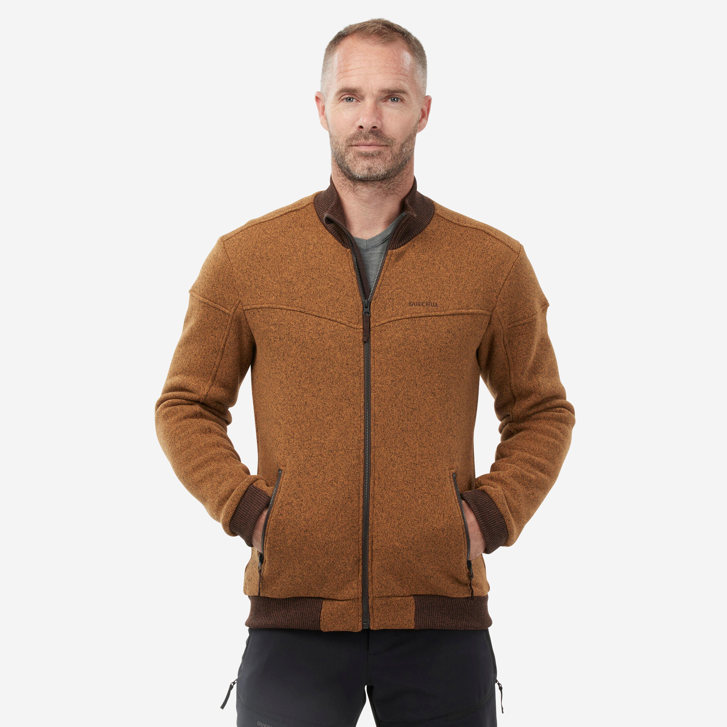 Men’s Fleece Jacket - SH 100 Brown