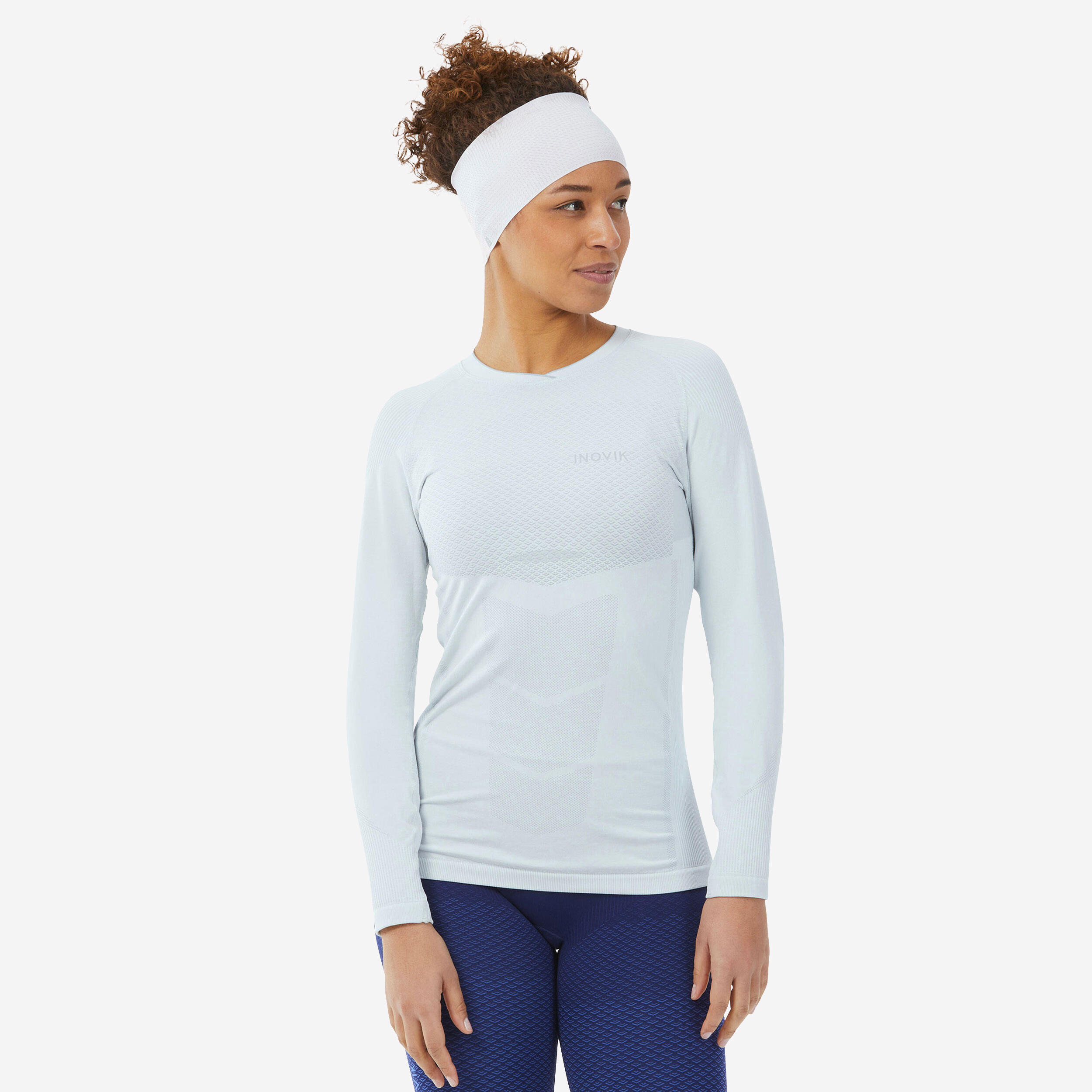 WOMEN’S THERMAL CROSS-COUNTRY SKI BASE LAYER 900 - LIGHT GREY 1/8