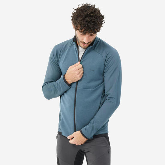 Polaire de randonnée montagne homme, MH500 Light full zip bleu