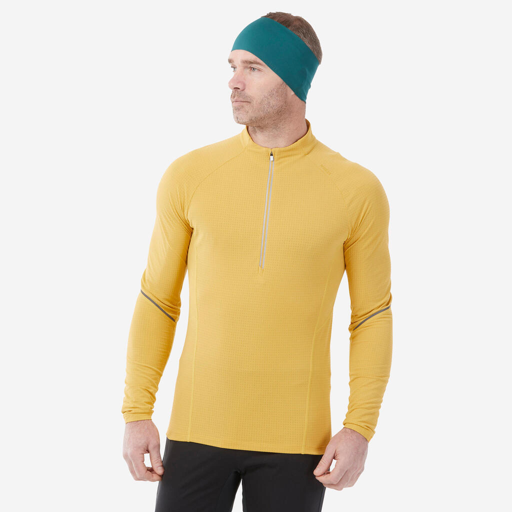 MEN'S 500 CROSS-COUNTRY SKIING T-SHIRT - OCHRE