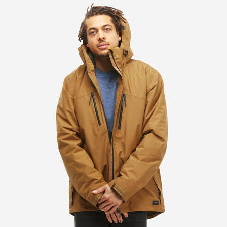 Куртка для треккинга при –10 °C 3 в 1 водонепроницаемая мужская коричневая TRAVEL 500