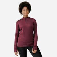 Zip Warm women's long-sleeved running T-shirt - purple