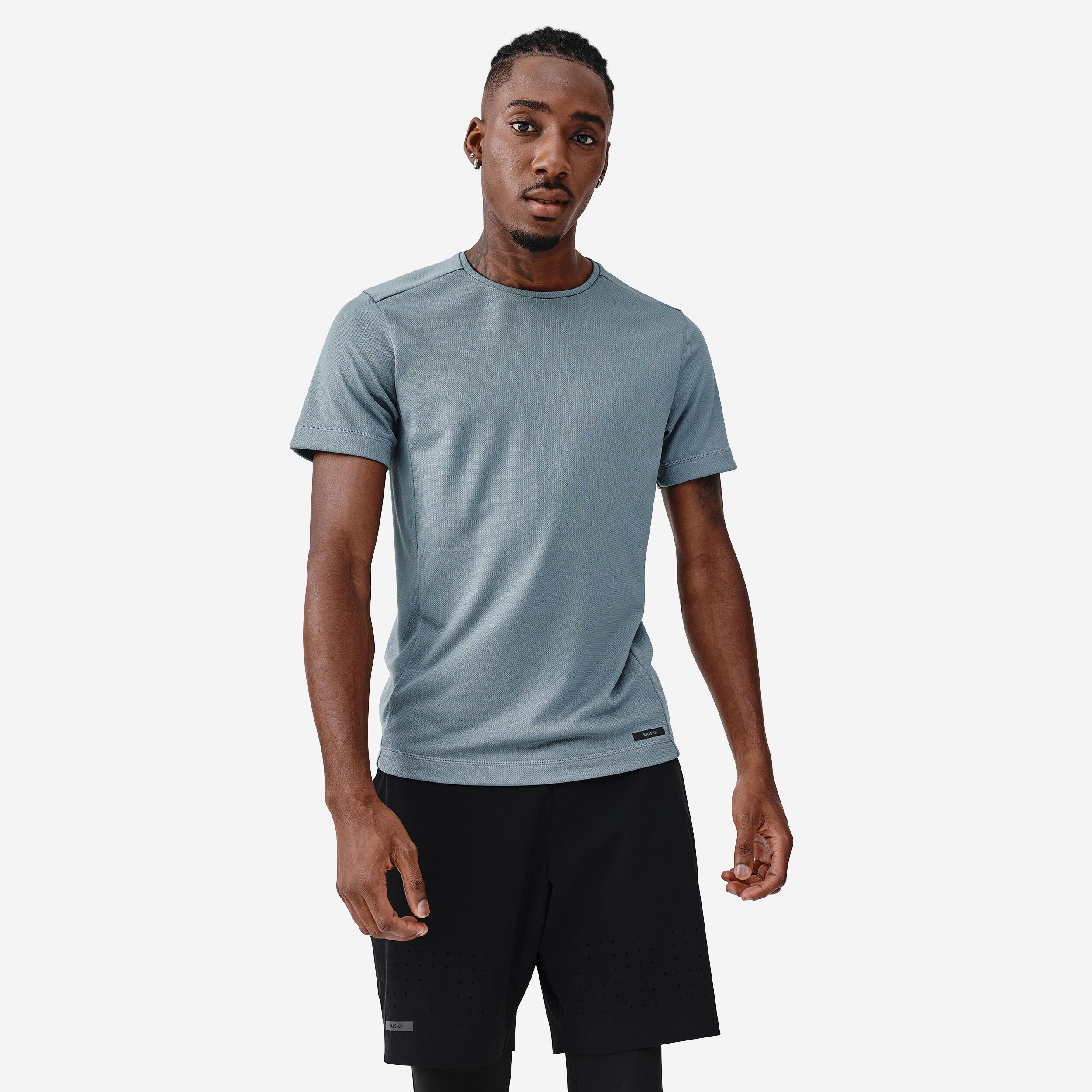 Men's Running Breathable Run Dry T-Shirt - Pebble Grey
