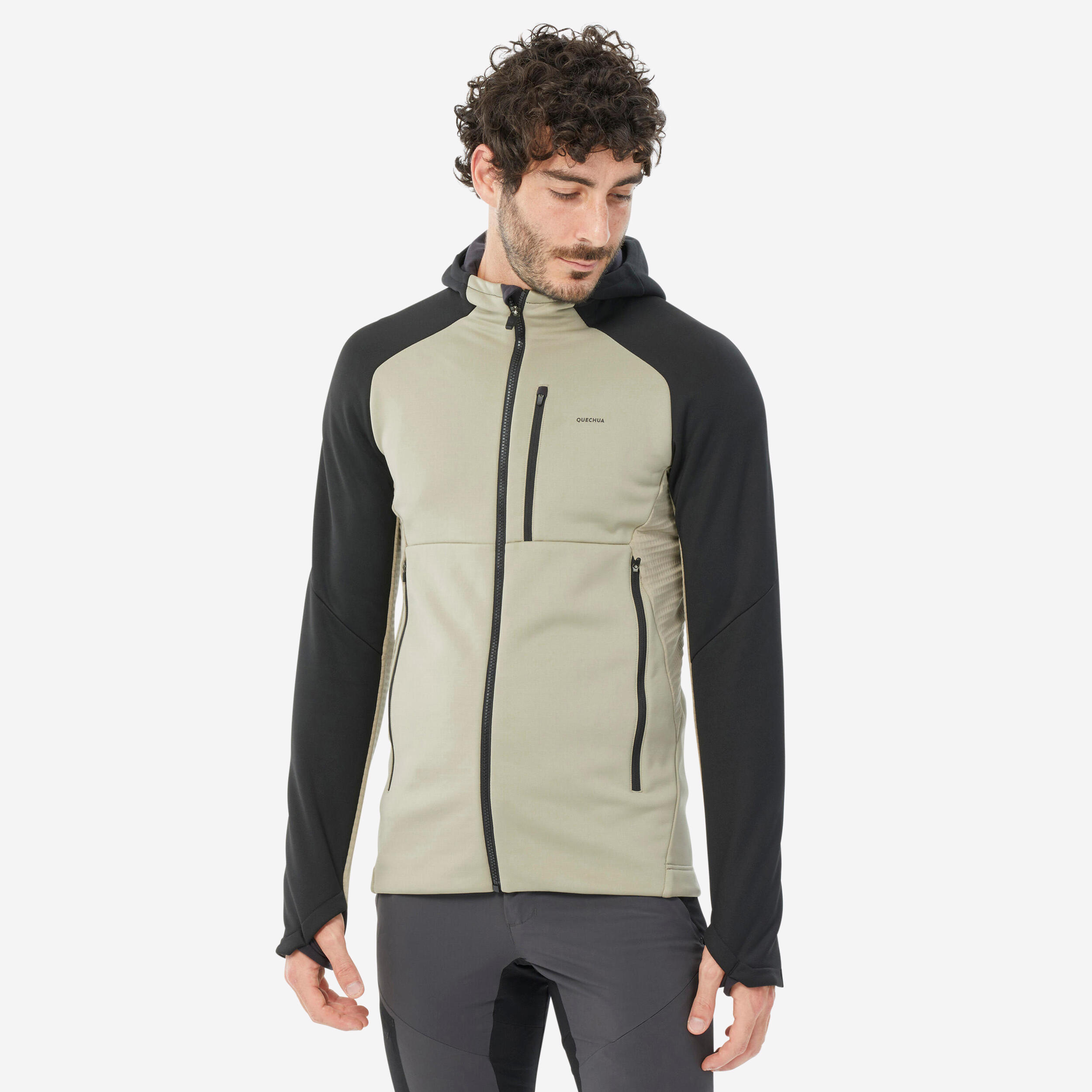 Decathlon | Pile trekking uomo MH520 Hood beige |  Quechua