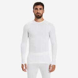 Sous-maillot de foot thermique manches longues mixte Keepdry 500 blanc